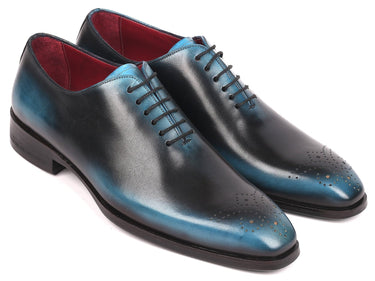 Paul Parkman Men's Wholecut Oxfords in Black & Blue