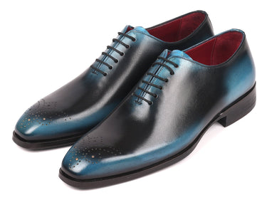 Paul Parkman Men's Wholecut Oxfords in Black & Blue