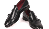 Paul Parkman Men's Double Monkstrap Shoes in Black