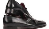 Paul Parkman Men's Double Monkstrap Shoes in Black