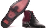 Paul Parkman Men's Calfskin Chukka Boots in Black & Purple