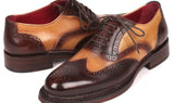 Paul Parkman Wingtip Oxfords Goodyear Welted in Brown & Beige