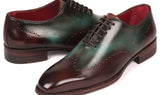 Paul Parkman Goodyear Welted Wingtip Oxfords in Brown & Turquoise