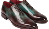 Paul Parkman Goodyear Welted Wingtip Oxfords in Brown & Turquoise