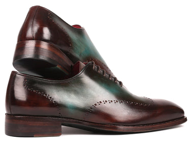 Paul Parkman Goodyear Welted Wingtip Oxfords in Brown & Turquoise