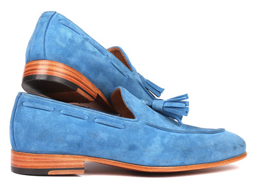 Paul Parkman Men's Suede Tassel Loafers in Blue