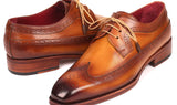 Paul Parkman Goodyear Welted Wingtip Derby Shoes in Camel