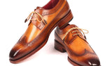 Paul Parkman Goodyear Welted Wingtip Derby Shoes in Camel