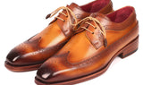 Paul Parkman Goodyear Welted Wingtip Derby Shoes in Camel