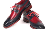 Paul Parkman Goodyear Welted Wingtip Derby Shoes in Navy & Bordeaux