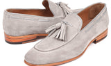 Paul Parkman Men's Suede Tassel Loafers in Grey