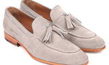 Paul Parkman Men's Suede Tassel Loafers in Grey