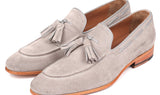 Paul Parkman Men's Suede Tassel Loafers in Grey
