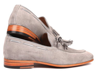 Paul Parkman Men's Suede Tassel Loafers in Grey