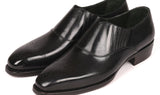 Paul Parkman Goodyear Welted Elasticated Loafers in Black