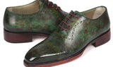 Paul Parkman Men's Goodyear Welted Oxfords in Green Marble Patina