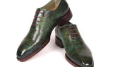 Paul Parkman Men's Goodyear Welted Oxfords in Green Marble Patina