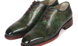 Paul Parkman Men's Goodyear Welted Oxfords in Green Marble Patina