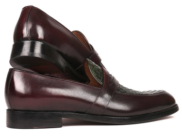 Paul Parkman Men's Woven Leather Loafers in Brown & Green