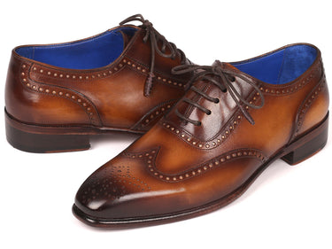 Paul Parkman Men's Handmade Wingtip Oxfords in Brown