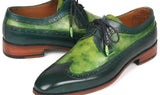 Paul Parkman Men's Wingtip Derby Shoes in Green Dual Tone