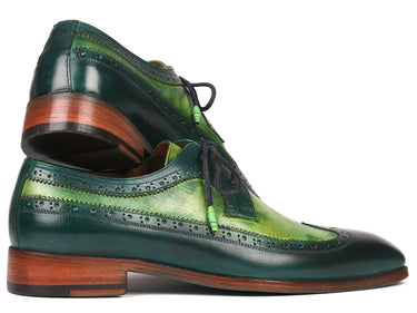 Paul Parkman Men's Wingtip Derby Shoes in Green Dual Tone