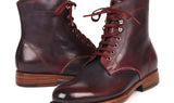 Paul Parkman Men's Leather Boots in Bordeaux & Navy