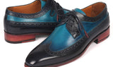 Paul Parkman Men's Wingtip Derby Shoes in Blue Dual Tone