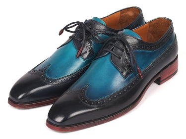 Paul Parkman Men's Wingtip Derby Shoes in Blue Dual Tone