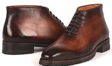 Paul Parkman Men's Ankle Boots in Brown Burnished