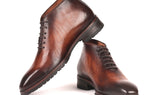 Paul Parkman Men's Ankle Boots in Brown Burnished