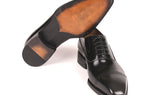 Paul Parkman Polished Leather Goodyear Welted Cap Toe Oxfords in Black