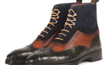 Paul Parkman Men's Wingtip Rubber Sole Boots in Three Tones