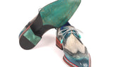 Paul Parkman Norwegian Welted Wingtip Derby Shoes in Blue & Grey