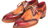 Paul Parkman Norwegian Welted Wingtip Derby Shoes in Red & Camel