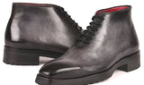Paul Parkman Men's Ankle Boots in Gray Burnished