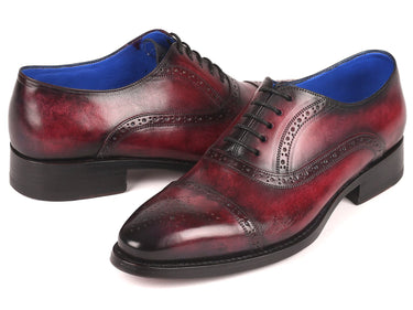 Paul Parkman Goodyear Welted Cap Toe Oxford Shoes in Bordeaux Burnished