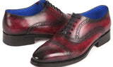 Paul Parkman Goodyear Welted Cap Toe Oxford Shoes in Bordeaux Burnished