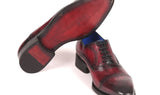Paul Parkman Goodyear Welted Cap Toe Oxford Shoes in Bordeaux Burnished