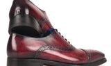Paul Parkman Goodyear Welted Cap Toe Oxford Shoes in Bordeaux Burnished