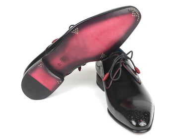 Paul Parkman Men's Medallion Toe Derby Shoes in Black