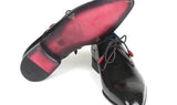 Paul Parkman Men's Medallion Toe Derby Shoes in Black