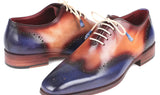 Paul Parkman Men's Wingtip Oxfords in Blue & Camel