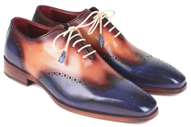 Paul Parkman Men's Wingtip Oxfords in Blue & Camel