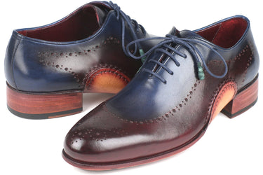 Paul Parkman Men's Opanka Construction Oxfords in Blue & Bordeaux