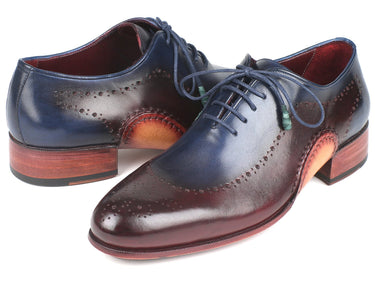 Paul Parkman Men's Opanka Construction Oxfords in Blue & Bordeaux