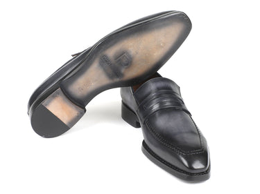 Paul Parkman Men's Goodyear Welted Loafers in Gray Burnished