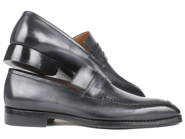 Paul Parkman Men's Goodyear Welted Loafers in Gray Burnished