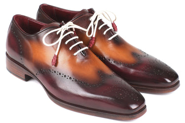 Paul Parkman Men's Wingtip Oxfords in Bordeaux & Camel