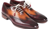 Paul Parkman Men's Wingtip Oxfords in Bordeaux & Camel